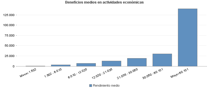 Beneficios medios en actividades económicas