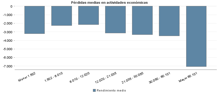 Pérdidas medias en actividades económicas