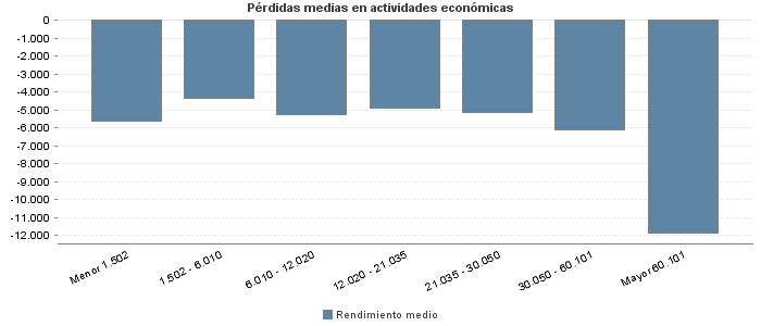 Pérdidas medias en actividades económicas