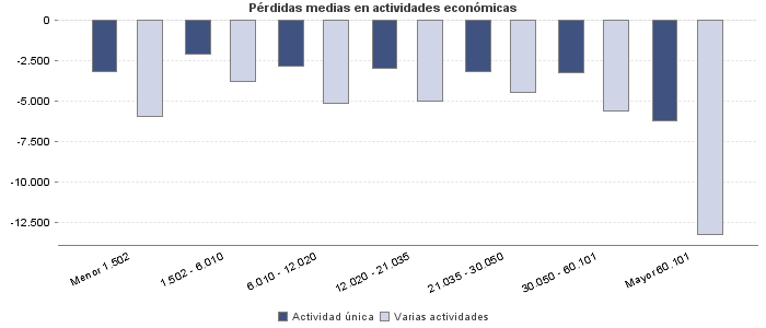 Pérdidas medias en actividades económicas