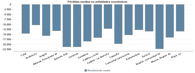 Pérdidas medias en actividades económicas