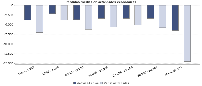 Pérdidas medias en actividades económicas