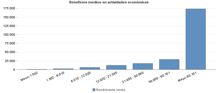 Beneficios medios en actividades económicas