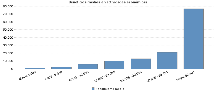 Beneficios medios en actividades económicas