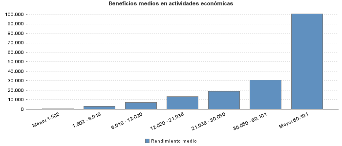 Beneficios medios en actividades económicas