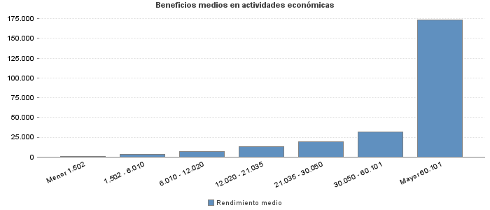 Beneficios medios en actividades económicas