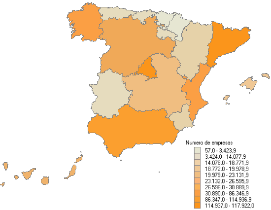 Distribución por Comunidades Autónomas con Base imponible negativa o cero