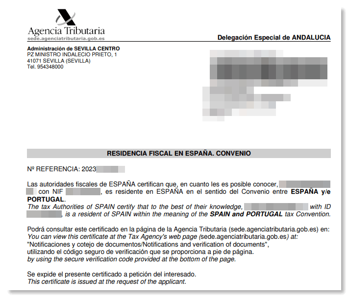 certificado fiscal positivo