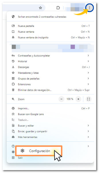 Google Chrome configuración