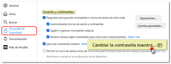 Cambiar contraseña