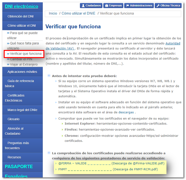 Verificar que funciona