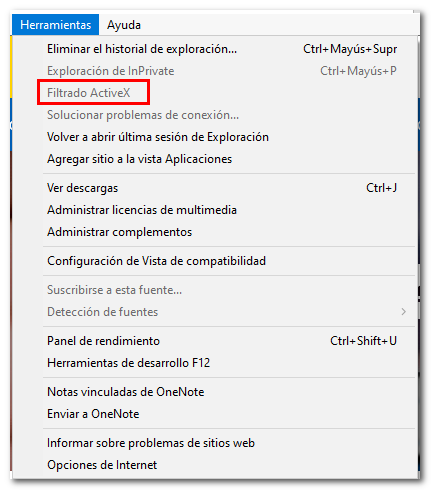 Filtrado ActiveX