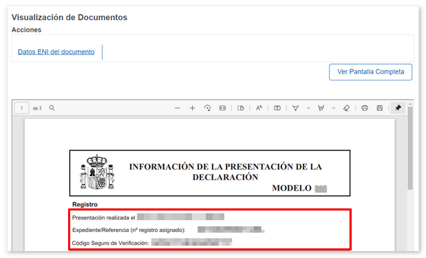 reporte de la consulta