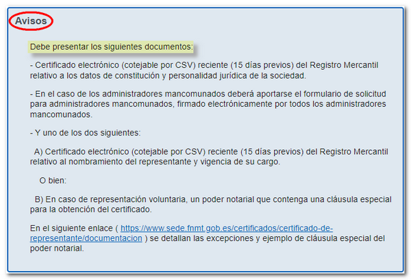Documentación a presentar