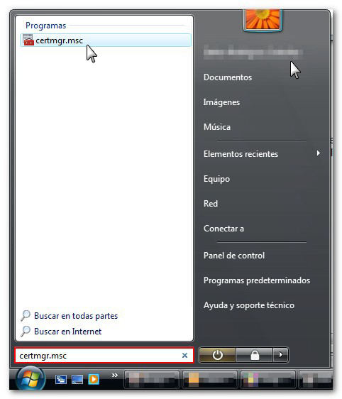 acceder a certmgr.msc