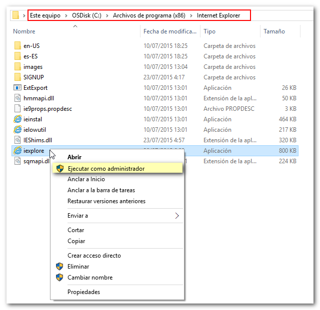 explorer de 32 bits