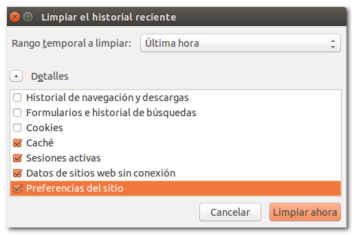 Historial reciente