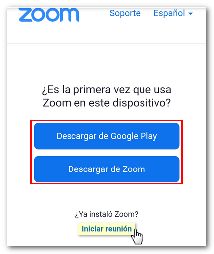 Acceso con Zoom