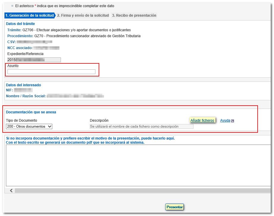 cumplimentar registro