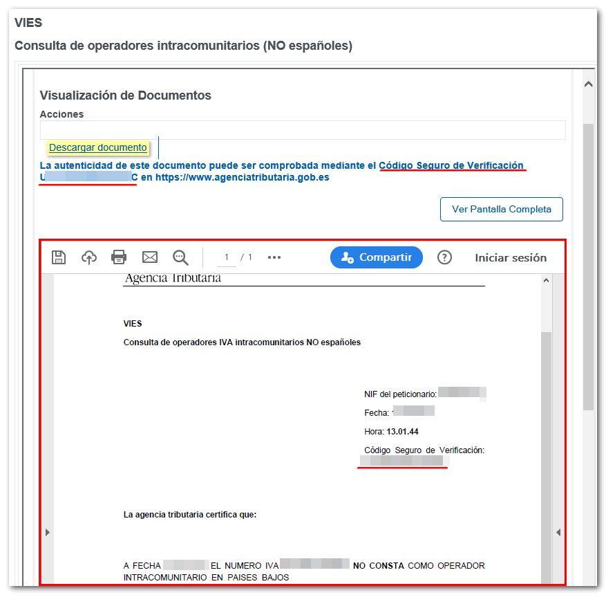 Resultado de la consulta