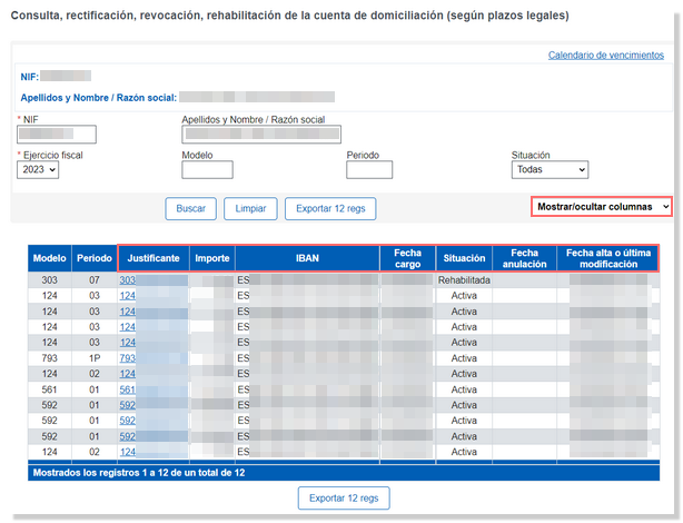 Listado expedientes