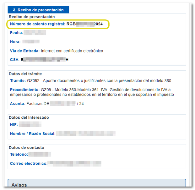 Número de asiento registral