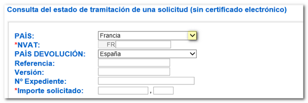 Intraduzca los datos de la consulta