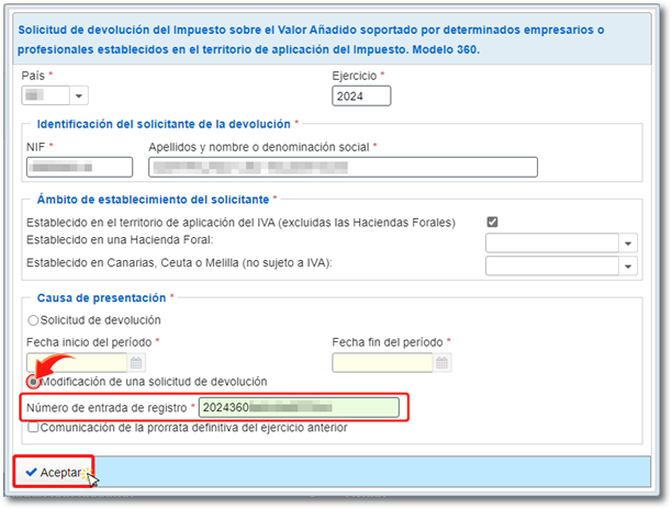 Modificación de datos