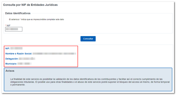 Resultado identificación
