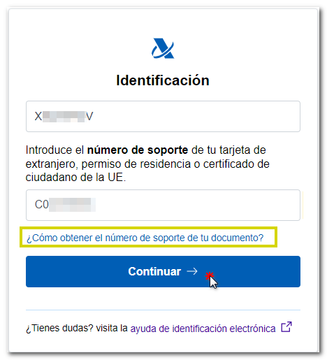 Identificación con NIE