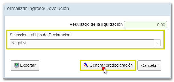 Liquidación negativa