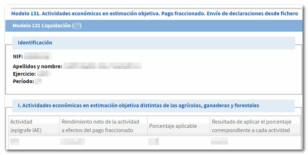 Datos de la declaración