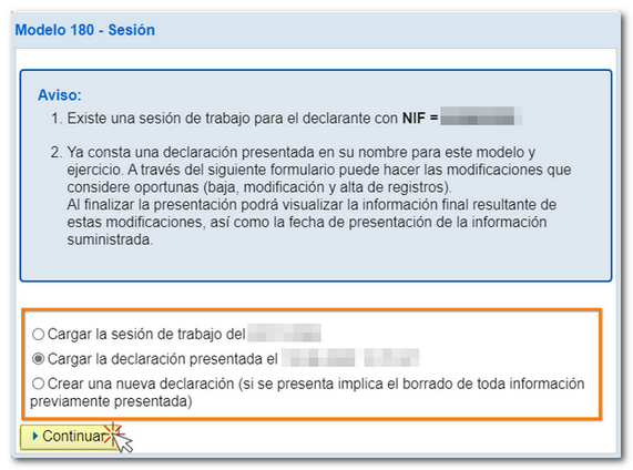 modificar la declaración