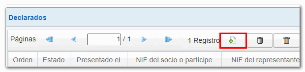 Dar de alta un nuevo registro