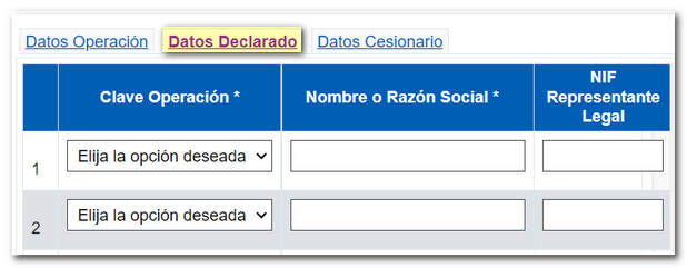 Bloque declarado
