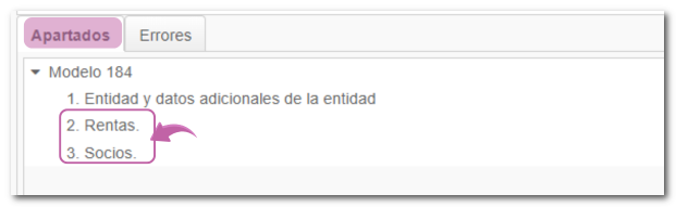 Imagen de los apartados de la declaraci&oacute;n
