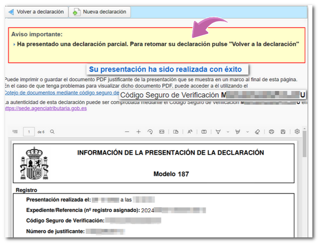 Presentación parcial y reporte