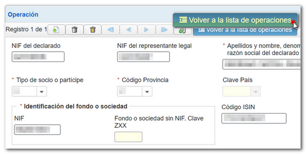 Lista de operaciones