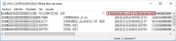 Registros erróneos con formato BOE