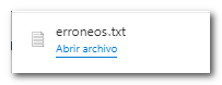Guardar fichero erróneos