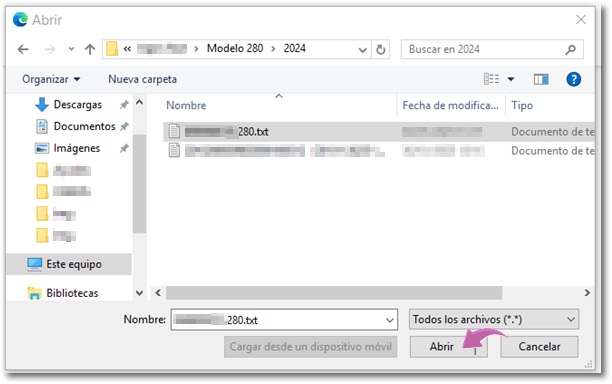 Seleccione el fichero