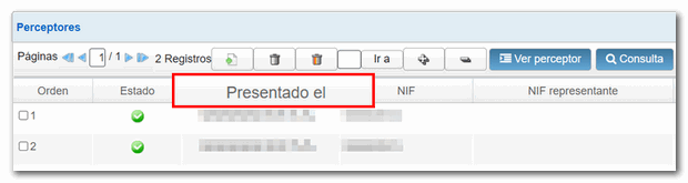 Volver a declaración