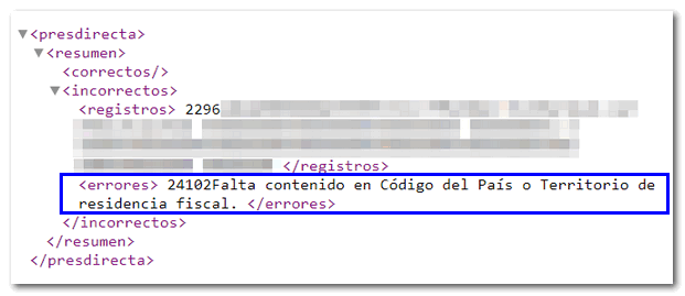 Fichero XML errores