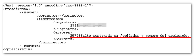 Fichero XML errores