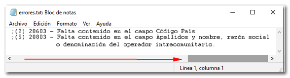 Fichero mensajes error