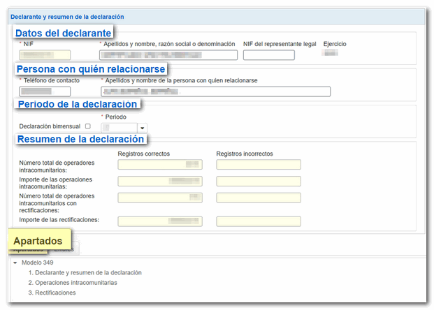 Declarante y resumen