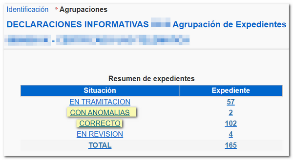 Agrupación de expedientes