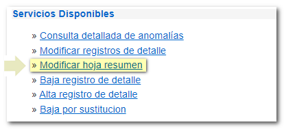 Modificar Hoja Resumen