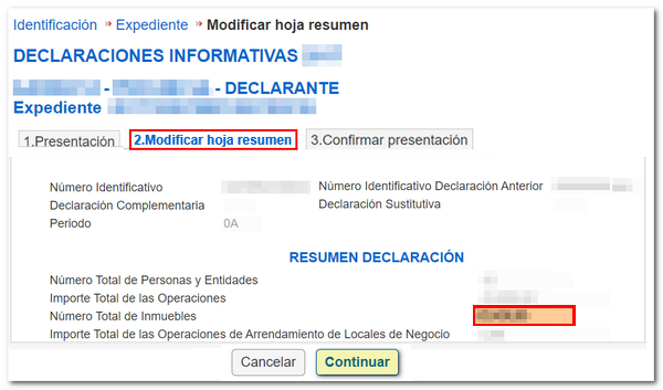 Errores modificados