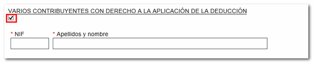 casilla varios contribuyentes con derecho a la deducción